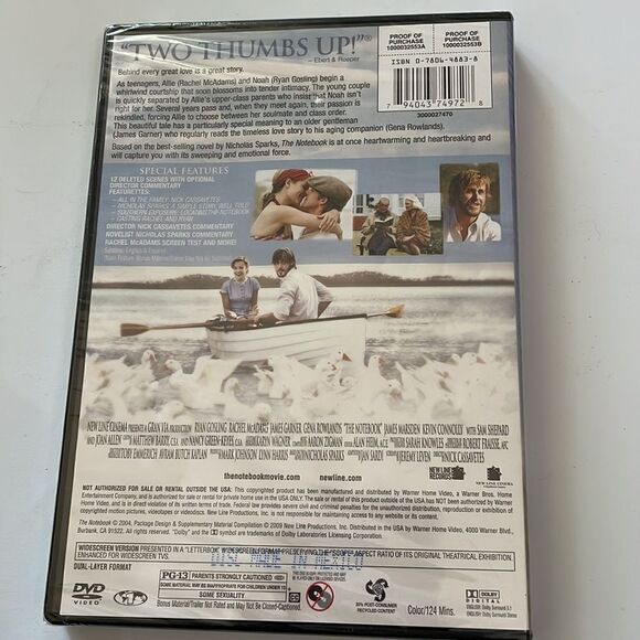 New in sealed packaging “The Notebook” movie DVD - Picture 4 of 6